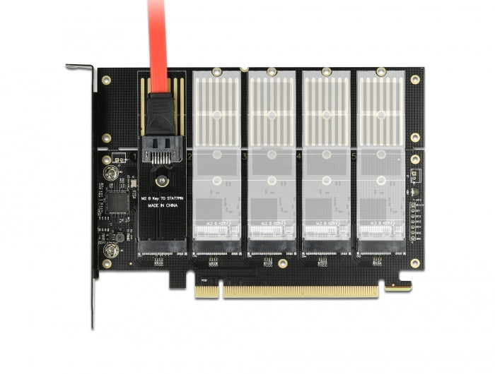 Delock PCI Express x16 Karte zu 5 x intern M.2 Key B / SATA