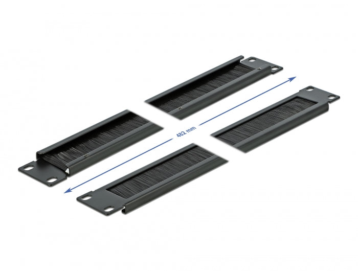 Delock 19″ Kabelmanagement Bürstenleiste 1 HE schwarz