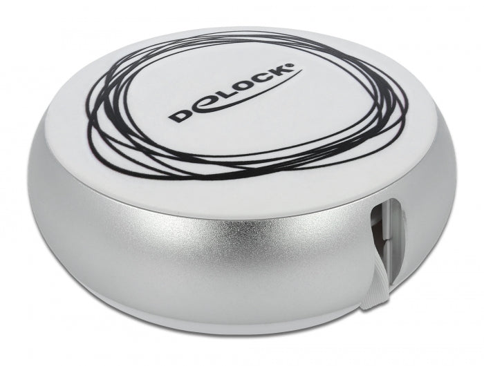 Delock USB 2 in 1 Aufrollkabel Typ-A zu Micro-B und USB-C™ weiß / silber