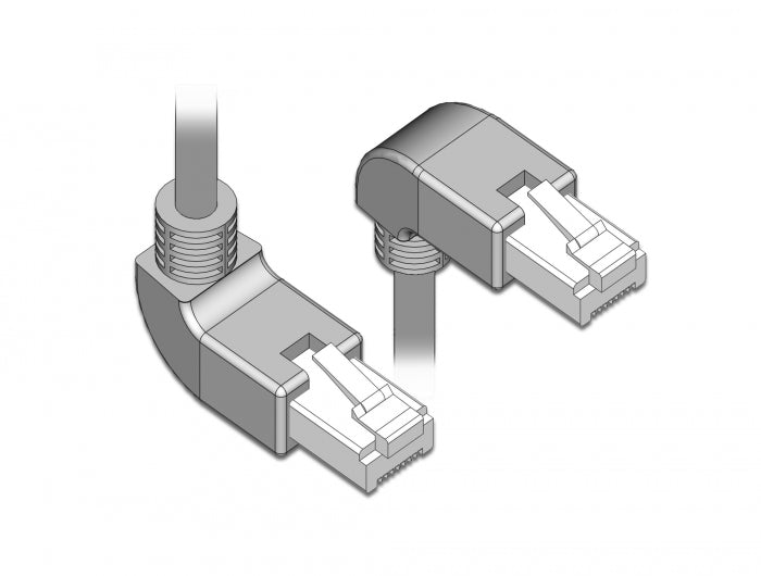 Delock Netzwerkkabel RJ45 Cat.6A S/FTP oben / unten gewinkelt 1 m