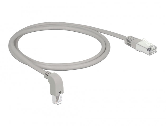 Delock Netzwerkkabel RJ45 Cat.6A S/FTP unten gewinkelt / gerade 1 m