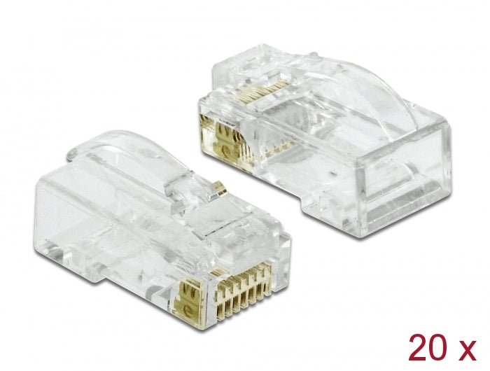 Delock RJ45 Crimp+Cut+Curve Stecker Cat.6 UTP 20 Stück