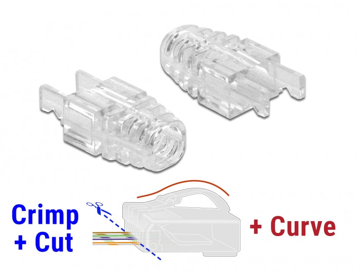 Delock Knickschutz für RJ45 Crimp+Cut+Curve Stecker 20 Stück