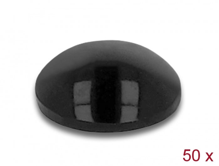 Delock Gummifüße rund selbstklebend 10 x 3 mm 50 Stück schwarz