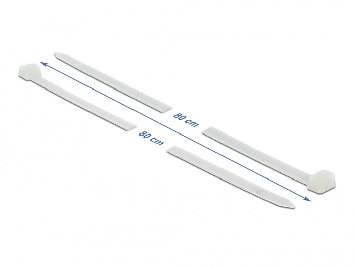 Delock Kabelbinder L 800 x B 8,8 mm 10 Stück weiß