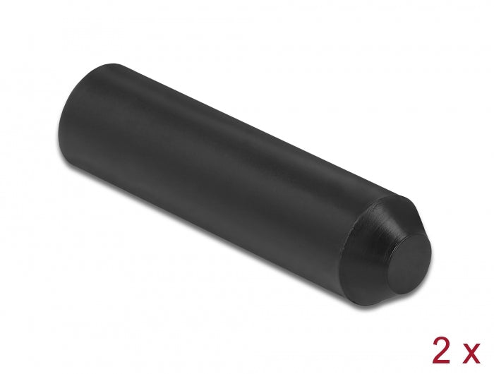 Delock Endkappen mit Innenkleber 70 x 16 mm 2 Stück schwarz