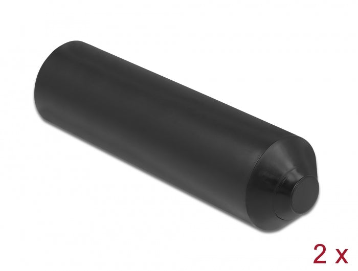 Delock Endkappen mit Innenkleber 70 x 20 mm 2 Stück schwarz