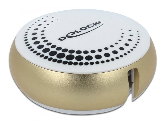 Delock USB 2 in 1 Aufrollkabel Typ-A zu Micro-B und Lightning™ weiß / gold