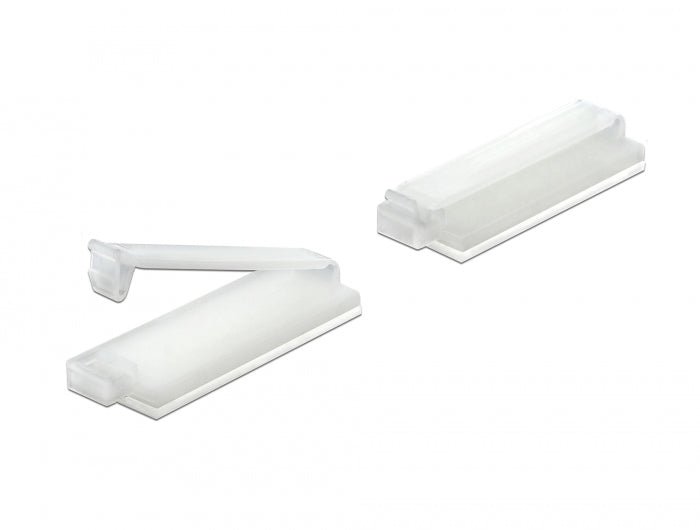 Delock Kabelhalter mit Verschlussclip selbstklebend natur 10 Stück