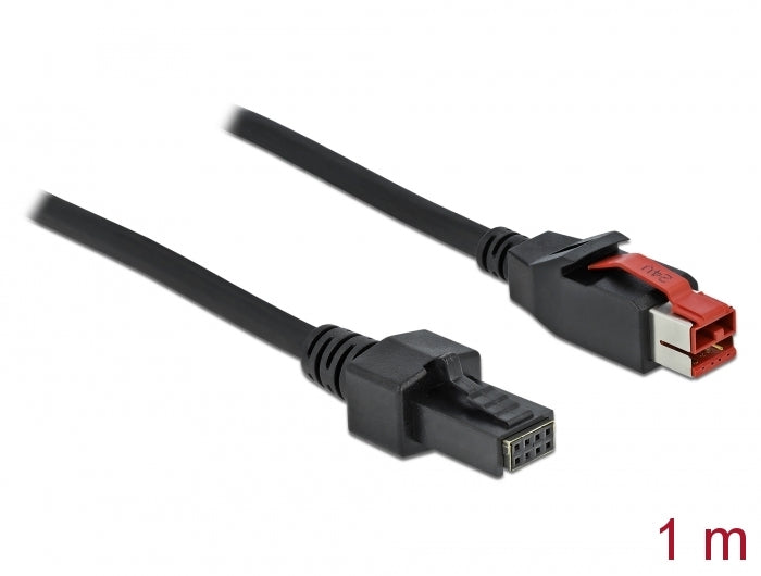 Delock PoweredUSB Kabel Stecker 24 V zu 2 x 4 Pin Stecker 1 m für POS Drucker und Terminals