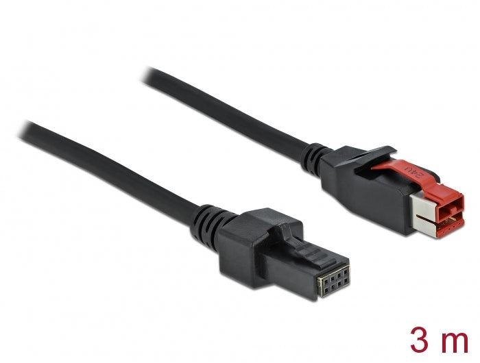 Delock PoweredUSB Kabel Stecker 24 V zu 2 x 4 Pin Stecker 3 m für POS Drucker und Terminals