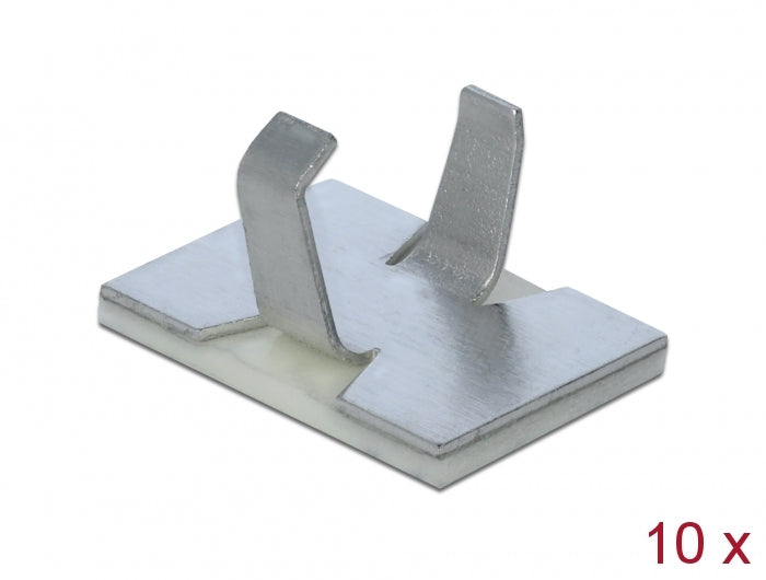 Delock Kabelklemme selbstklebend Aluminium 10 Stück