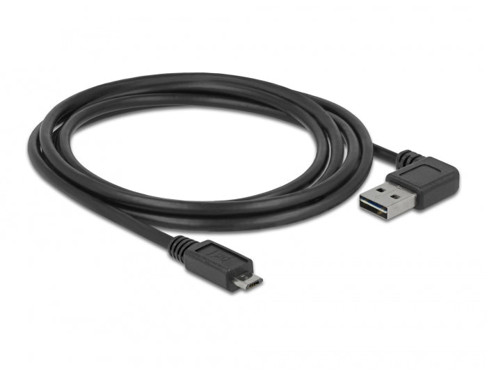 Delock Kabel EASY-USB 2.0 Typ-A Stecker gewinkelt links / rechts > USB 2.0 Typ Micro-B Stecker 2 m