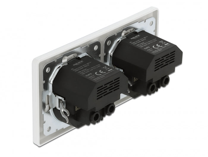 Delock 2-fach Einbausteckdose mit 4 x USB Typ-A Ladeport 2 x 2,8 A