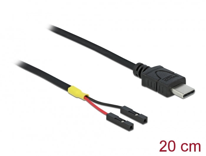 Delock Kabel USB Type-C™ Stecker > 2 x Pfostenbuchse einzeln Strom 20 cm