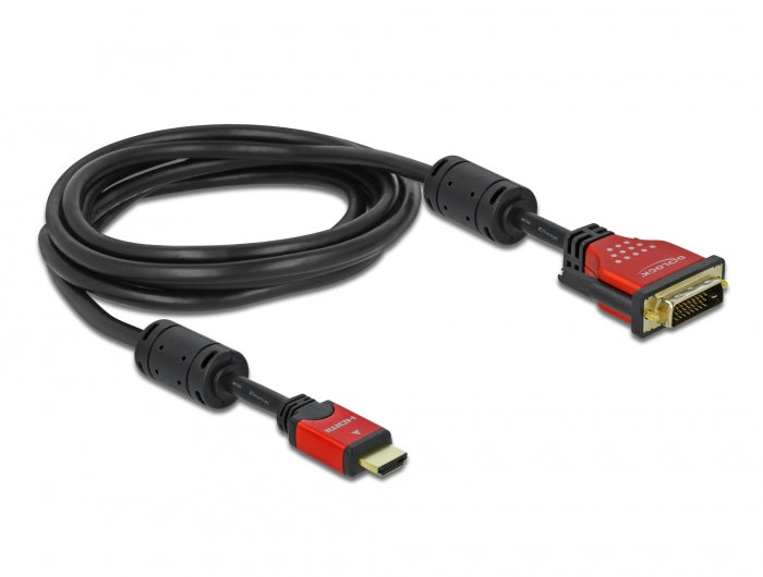Delock HDMI zu DVI 24+1 Kabel bidirektional 3 m