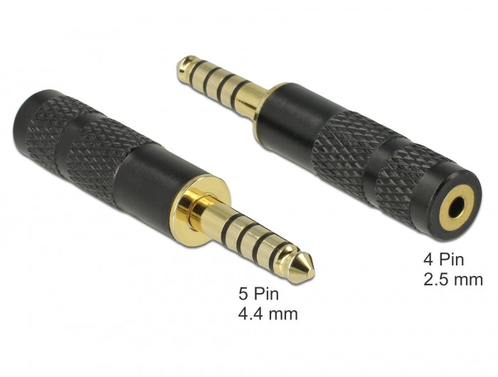 Delock Adapter Klinkenstecker 4,4 mm 5 Pin zu Klinkenbuchse 2,5 mm 4 Pin