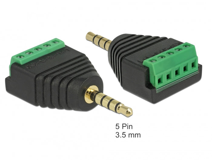 Delock Adapter Klinkenstecker 3,5 mm zu Terminalblock 5 Pin