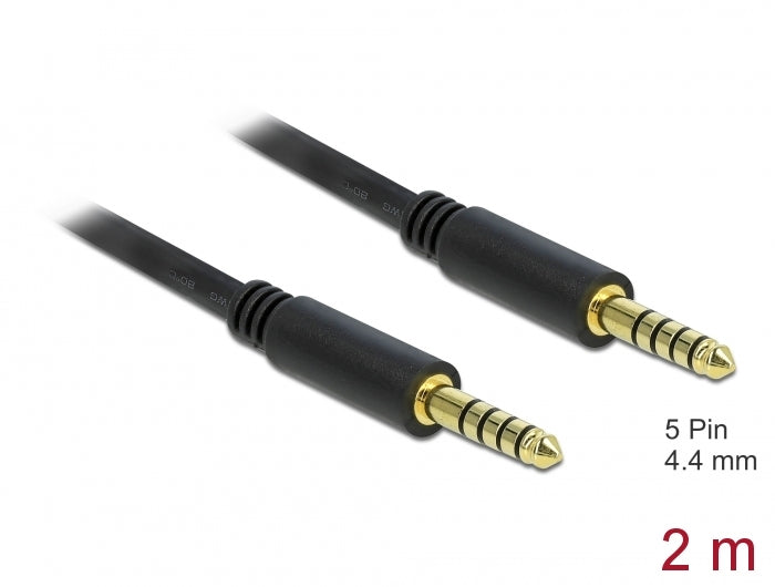Delock Klinkenkabel 4,4 mm 5 Pin Stecker zu Stecker 2 m schwarz