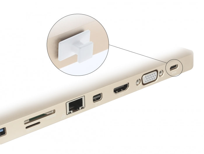 Delock Staubschutz für USB Type-C™ Buchse mit großem Griff 10 Stück weiß