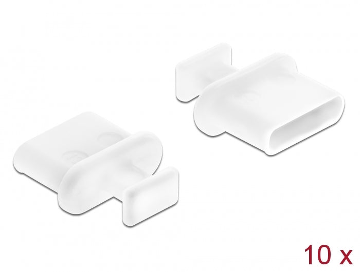 Delock Staubschutz für USB Type-C™ Buchse mit Griff 10 Stück weiß