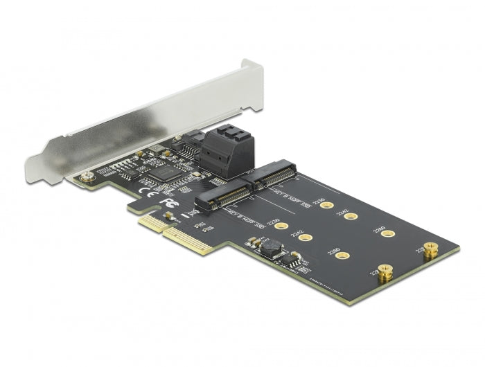 Delock 3 Port SATA und 2 Slot M.2 Key B PCI Express x4 Karte - Low Profile Formfaktor
