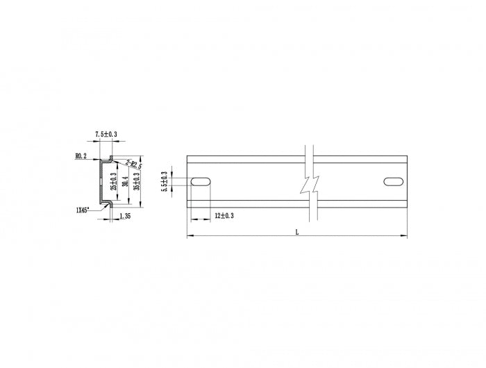 Delock Hutschiene 35 x 7,5 mm (10") Aluminium