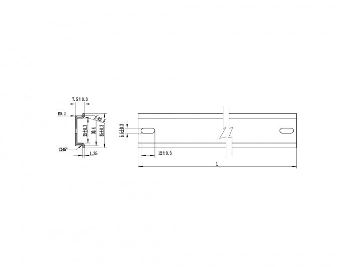 Delock Hutschiene 35 x 7,5 mm (19") Aluminium