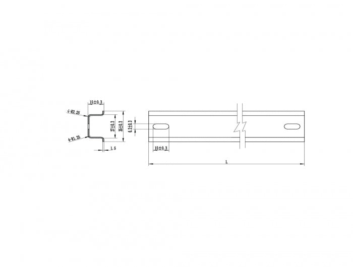 Delock Hutschiene 35 x 15 mm (50 cm) Aluminium