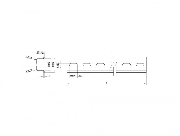 Delock Hutschiene 35 x 15 mm (100 cm) Aluminium