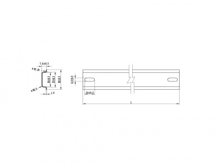 Delock Hutschiene 35 x 7,5 mm (10") Stahl