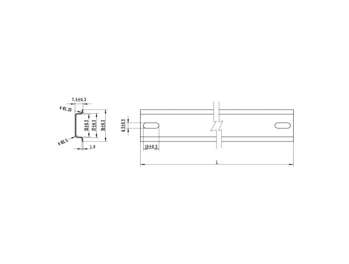 Delock Hutschiene 35 x 7,5 mm (25 cm) Stahl