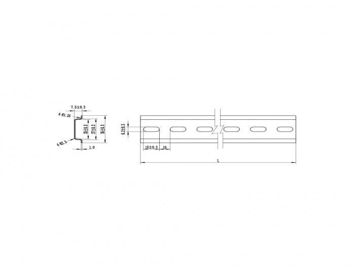 Delock Hutschiene 35 x 7,5 mm (50 cm) Stahl