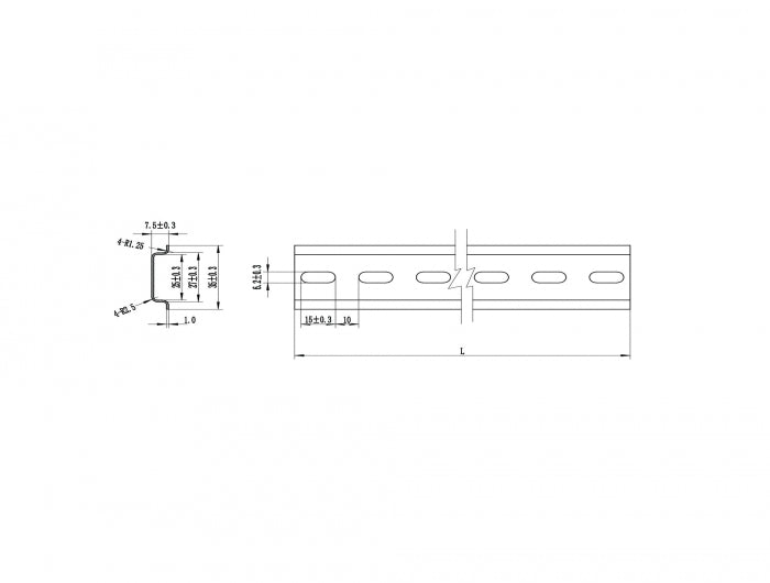 Delock Hutschiene 35 x 7,5 mm (100 cm) Stahl