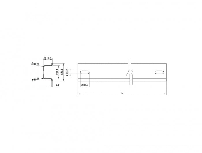 Delock Hutschiene 35 x 15 mm (50 cm) Stahl