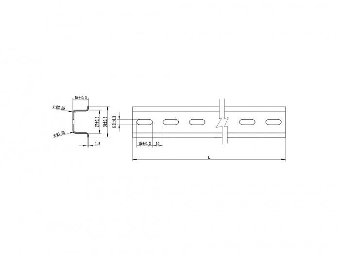 Delock Hutschiene 35 x 15 mm (25 cm) Stahl