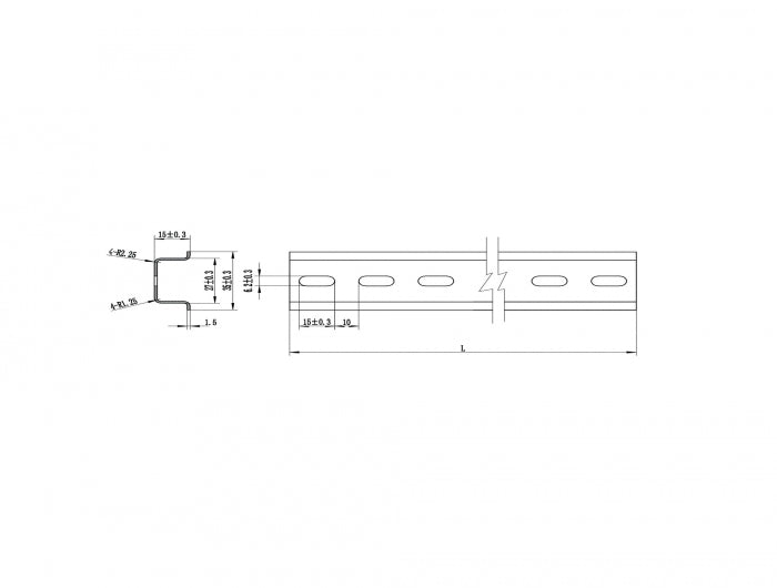 Delock Hutschiene 35 x 15 mm (100 cm) Stahl