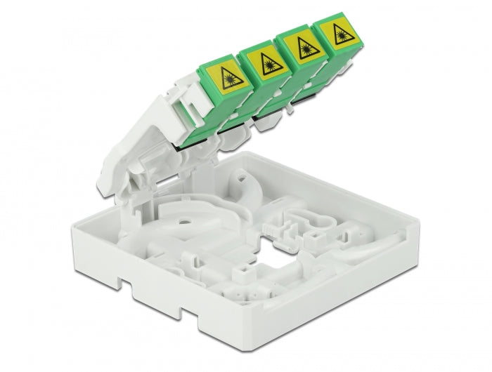Delock LWL Anschlussdose für Hutschiene 4 x SC Simplex oder LC Duplex