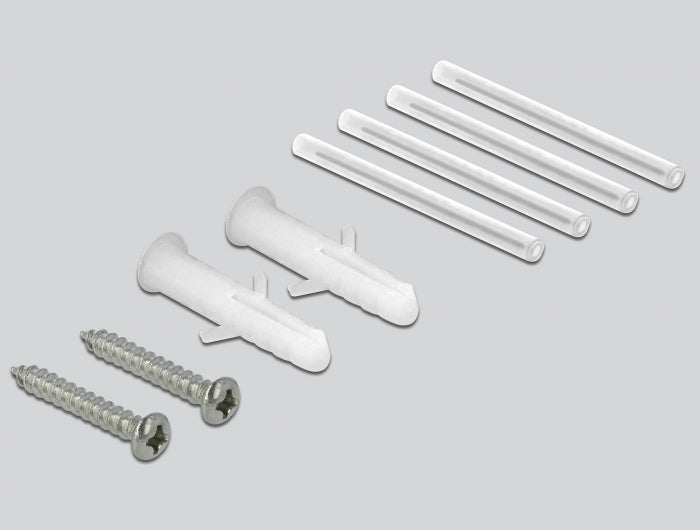 Delock LWL Anschlussdose für Hutschiene 4 x SC Simplex oder LC Duplex