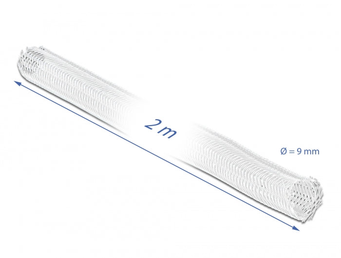 Delock Geflechtschlauch selbstschließend 2 m x 9 mm weiß
