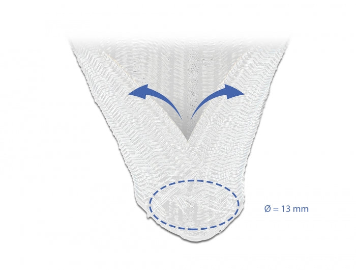 Delock Geflechtschlauch selbstschließend 2 m x 13 mm weiß