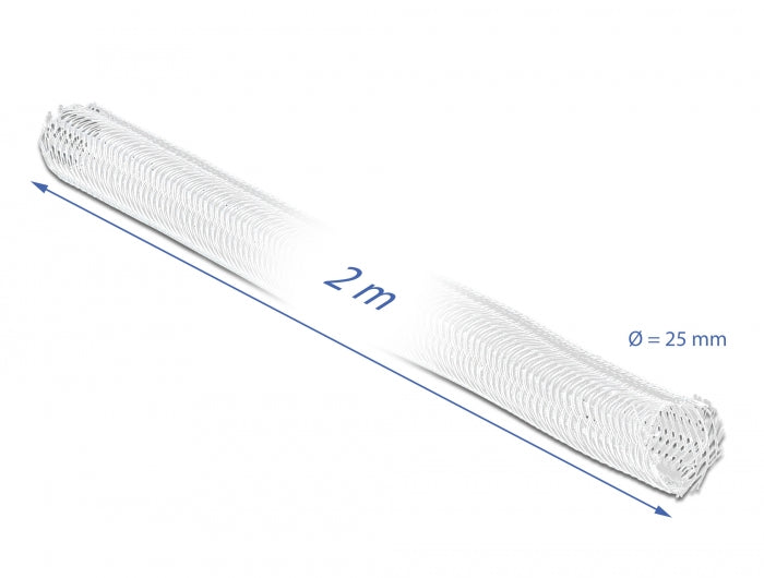 Delock Geflechtschlauch selbstschließend 2 m x 25 mm weiß