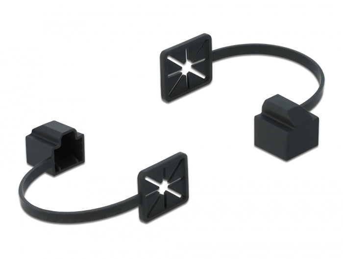 Delock Staubschutz für RJ45 Stecker mit Befestigungsclip schwarz