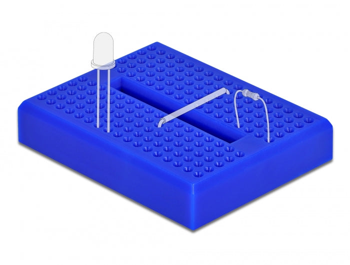 Delock Experimentier-Mini Steckbrett 170 Kontakte blau