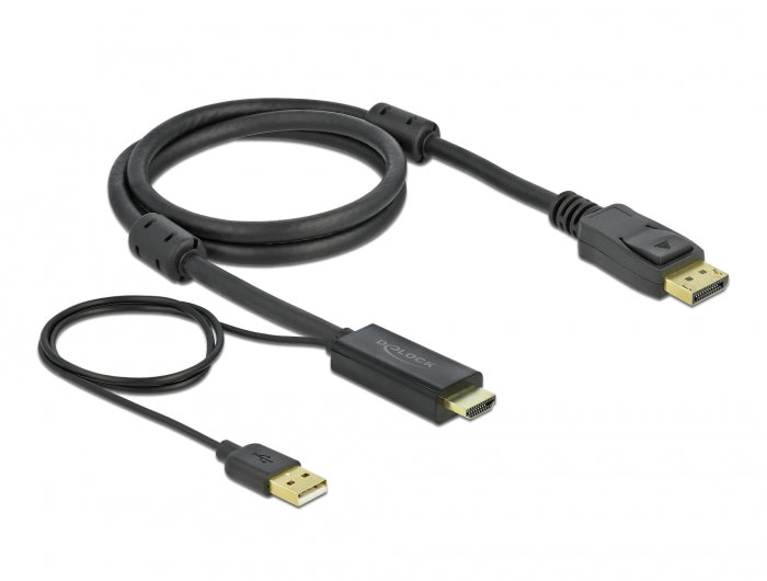 Delock HDMI zu DisplayPort Kabel 4K 30 Hz 1 m