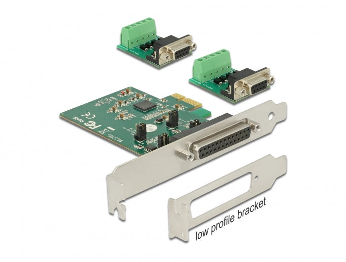 Delock PCI Express x1 Karte zu 2 x Seriell RS-422/485 ESD Schutz optionaler Überspannungsschutz