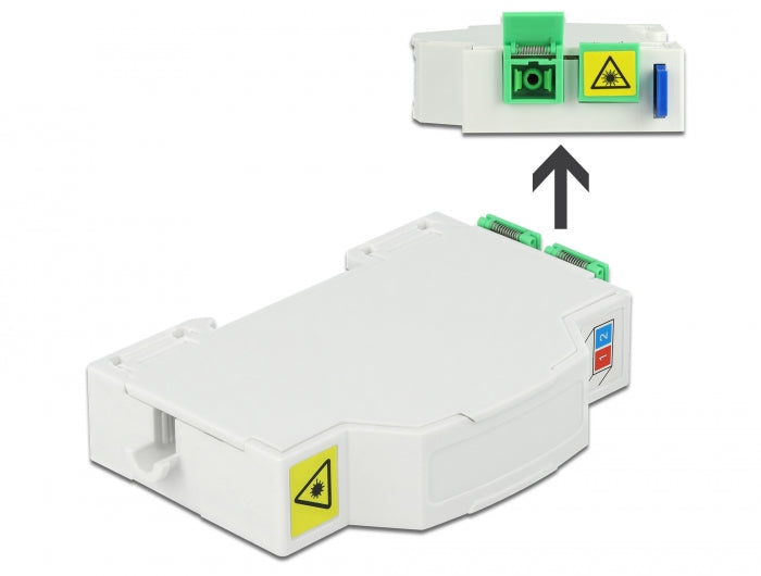 Delock LWL Anschlussdose für Hutschiene 2 x SC Simplex oder LC Duplex