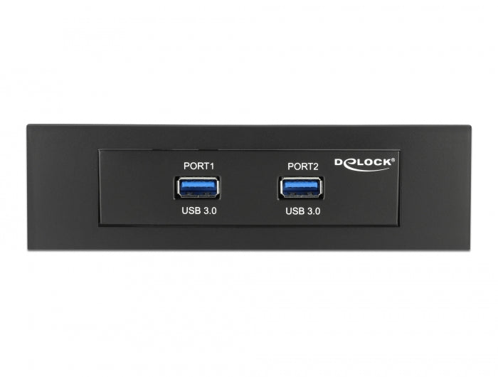 Delock Front Panel 3.5″ / 5.25″ 2 Port USB 5 Gbps mit interner 19 Pin USB 5 Gbps Pfostenbuchse