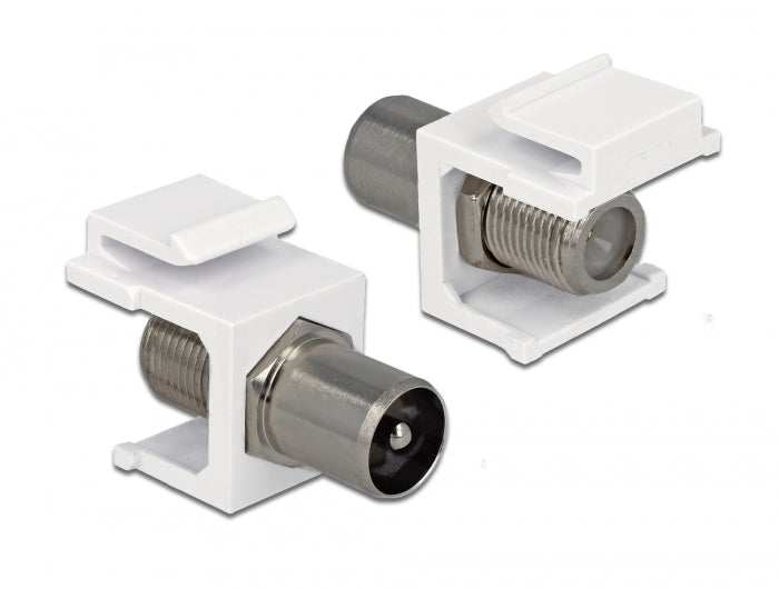 Delock Keystone Modul IEC Stecker > F Buchse weiß