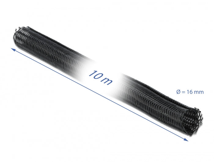 Delock Geflechtschlauch selbstschließend 10 m x 16 mm schwarz